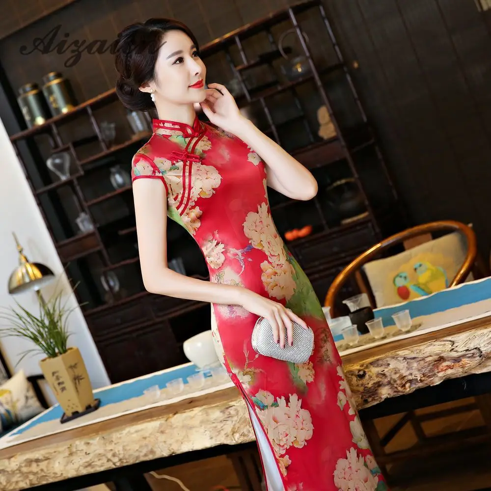 Свадебные платья китайское традиционное женское платье Qipao красное сексуальное
