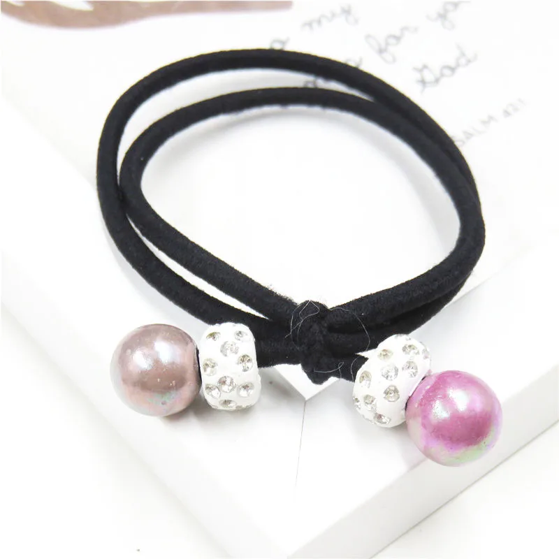 1PCS 2 Purple Balls Elastic Hair Bands For Girls Bohemian Headband Scrunchy Korean Fashion Kids Accessories Women 2018 |