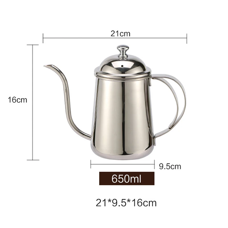 

650ml Stainless Steel Coffee Kettle Hand Drip Gooseneck Pour Over Coffee Pot Teapot Coffee Maker Tools Kettle for Tea & Coffee