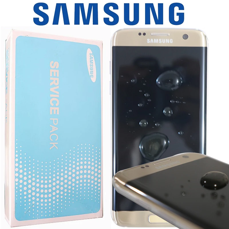 Щепка Черный Золото оригинальные 5 ''Замена для Samsung Galaxy S7 Edge G935 G935F ЖК-дисплей