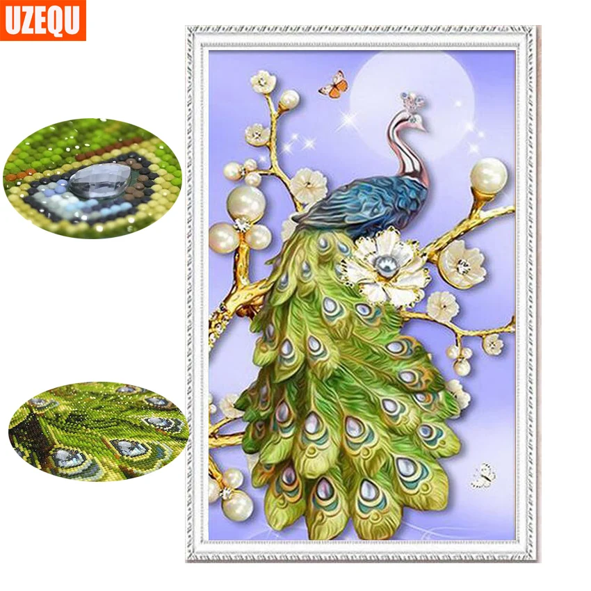 UzeQu специальная Алмазная картина вышивка крестиком полная павлин 3D мозаика