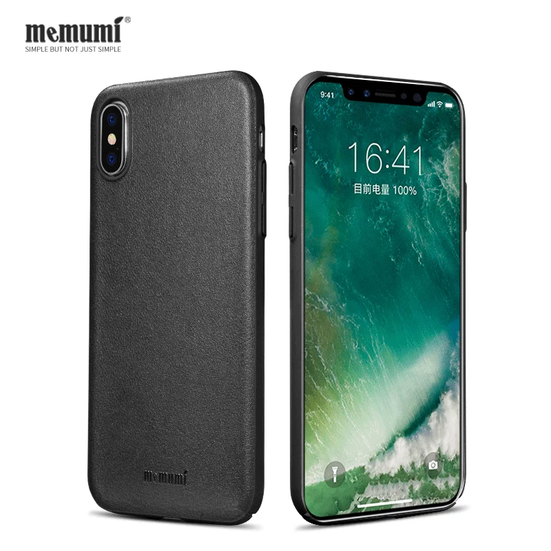 Ультратонкий чехол из натуральной кожи для iPhone X жесткая задняя крышка тонкий x