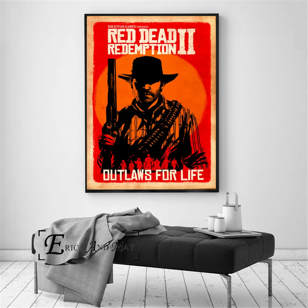 Red Dead Redemption 2 видео игры стены Искусство Холст Живопись Плакат для домашнего декора плакаты и принты без рамы декоративные картины