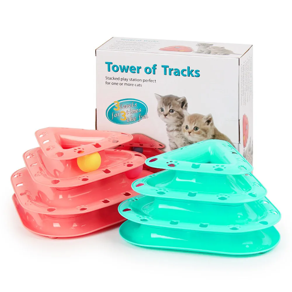 

New Trend Cat Toys With Three Puzzle Puzzled Cat Toy Cat Toy Tracks Ball Bat And Chase Toy For Cats Gift