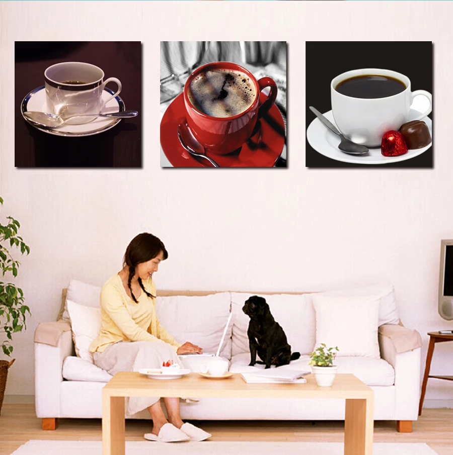 JIE сделать арт Новое поступление новых Кухня кофе Wall ART Живопись на холсте для