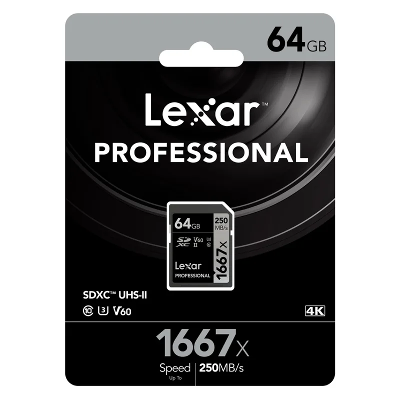 Акция! 250 МБ/с. 1667x Lexar 128 ГБ 256 ГБ SDXC U3 Card 64 Гб SDHC класса 10 SD карта памяти для 3D 4K видео Камера