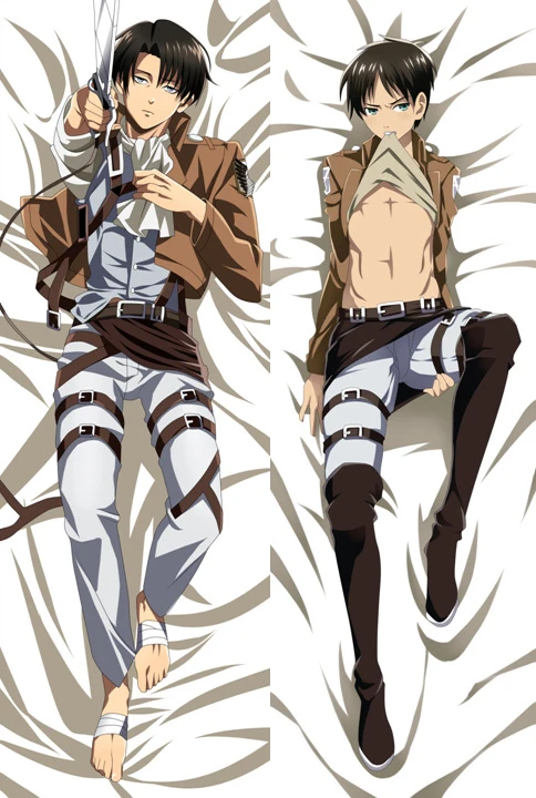 Японское аниме атака на Титанов Levi& Eren Jaeger обнимающие тела Декоративные Чехлы на подушку Shingeki no Kyojin
