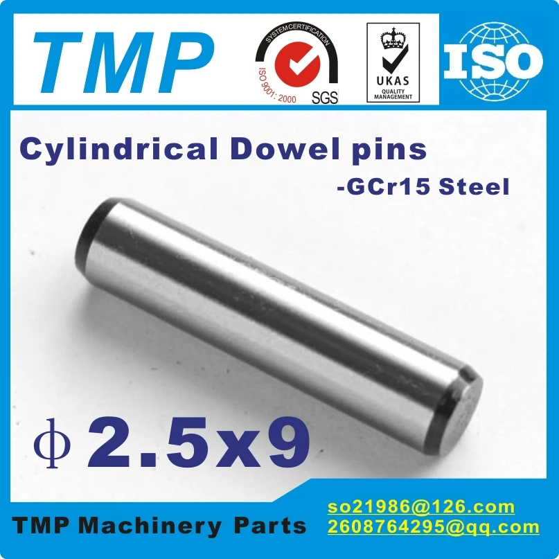 

50 pieces/Lot 2.5x9mm Locating Pins/Dowel pins/Cylindrical position pins For Mechanical Uses-TLANMP Material:Steel GCr15