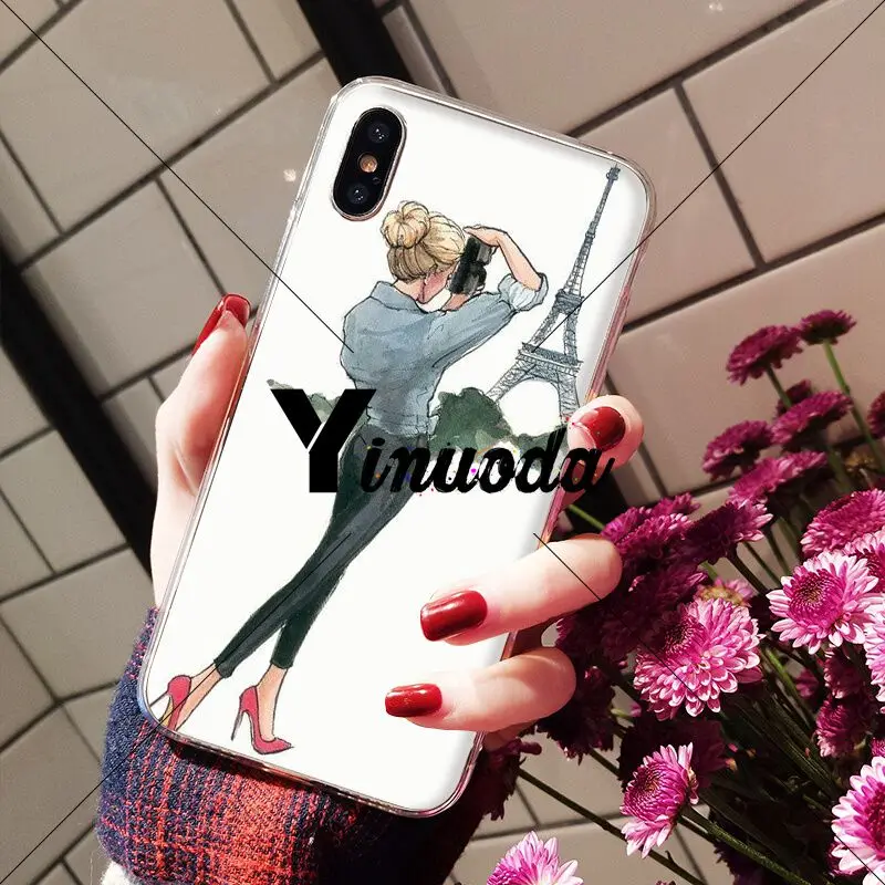 Yinuoda модный Рождественский чехол принцессы для девочек и женщин Apple iPhone 8 7 6 6S Plus X XS