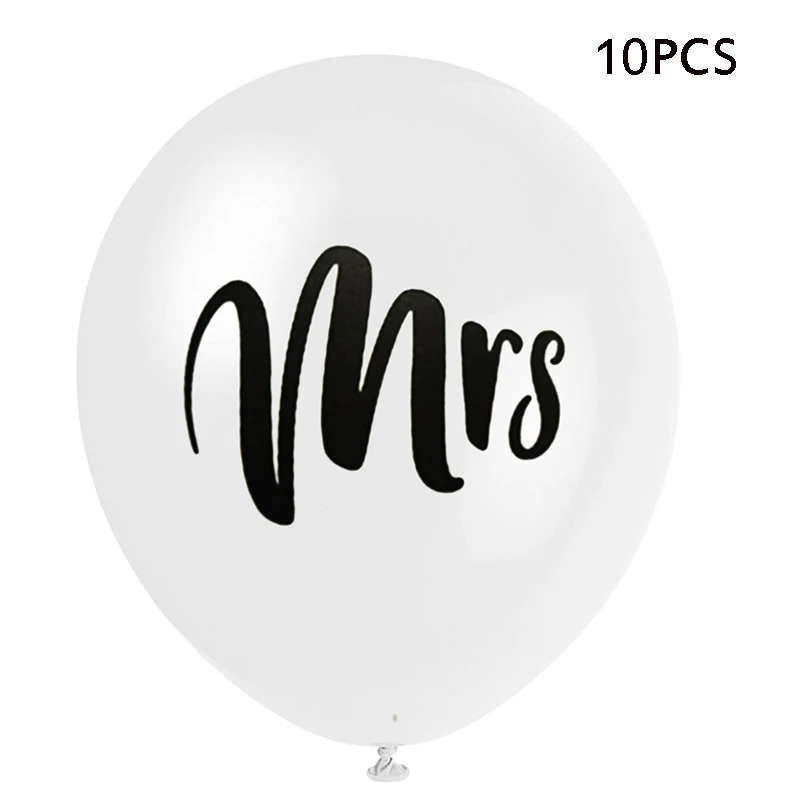 12-дюймовый 10 шт./компл. белого и розового цвета с буквенным принтом Mr Mrs латекс