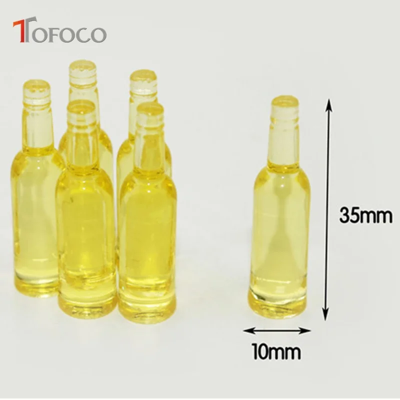 TOFOCO Смола 6 шт. мини Бутылочки для милых кукольных домиков миниатюрный аксессуар
