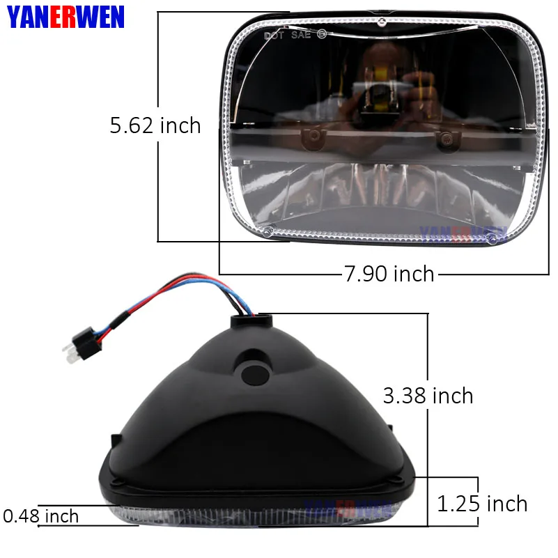 5X7 дюймов светодиодный фонарь квадратный фары высокие и низкие дальнего света