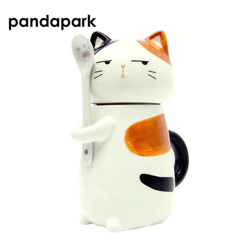 

Pandapark Cute Creative Cartoon Coffee Mug Ceramic Personality Cup with Spoon Office Milk Coffee Tumbler Breakfast Mug PPX015