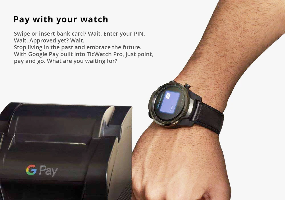 Ticwatch Pro Bluetooth Смарт-часы IP68 Водонепроницаемый поддержка nfc-платежей/Google Assistant одежда OS& nbsp; Google спортивные Смарт-часы