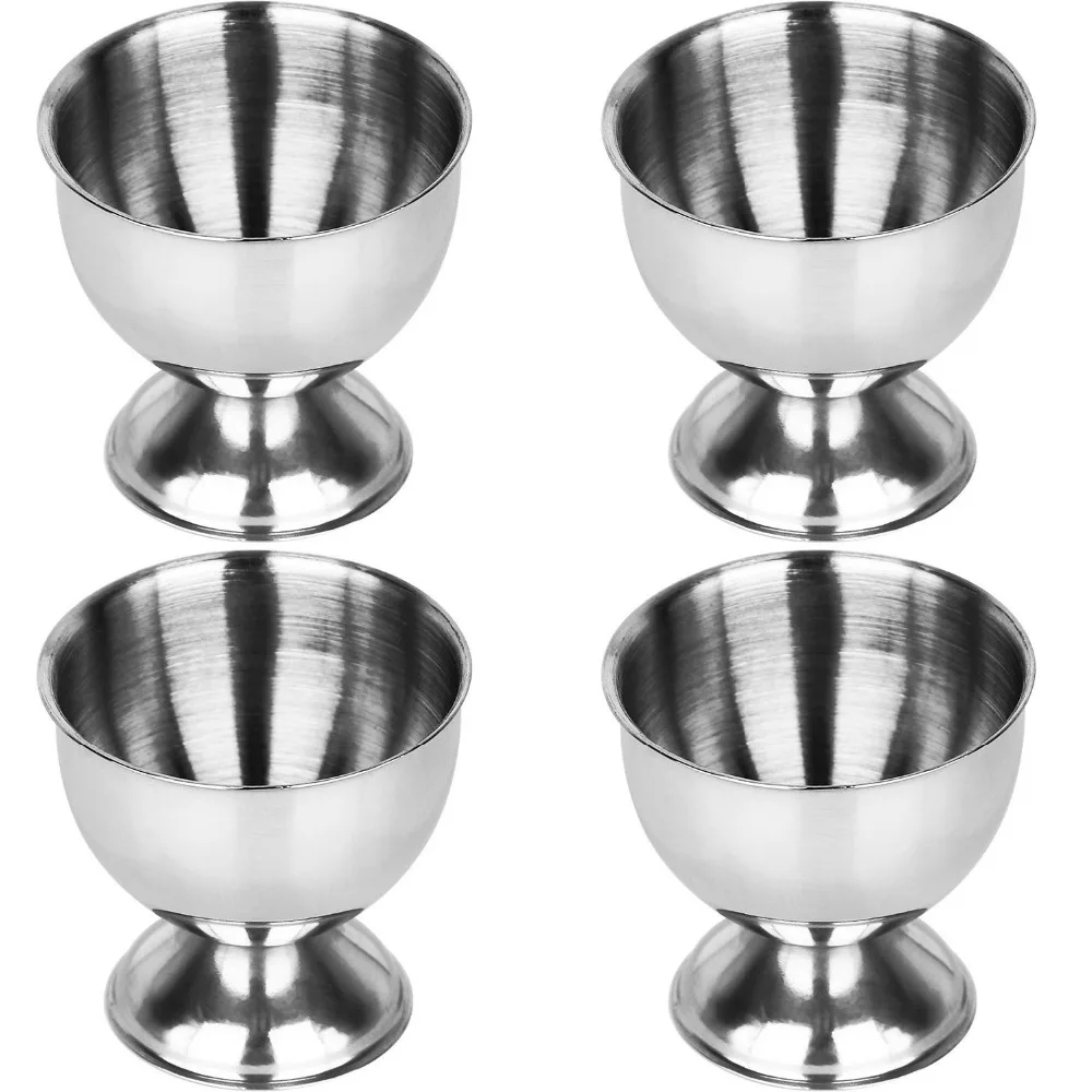 

Facemile 4pcs/set Stainless Steel Egg Cup Holder Soft Boiled Eggs Stand Storage Tray Table Cup Egg Tool Kitchen Tool
