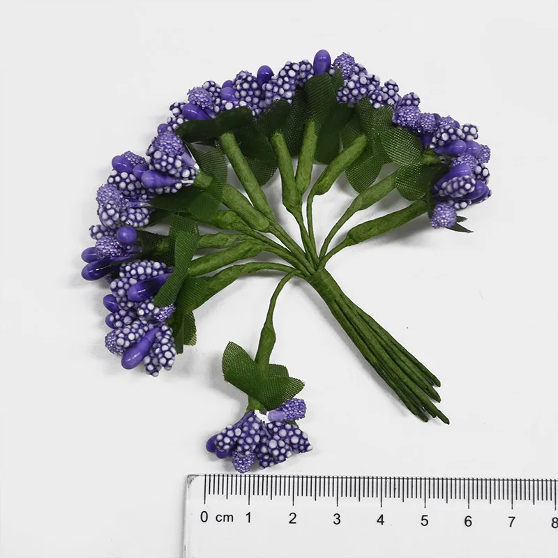 24 шт./лот искусственные цветы Stamen пенопласт свадебный букет тычинки проволочные