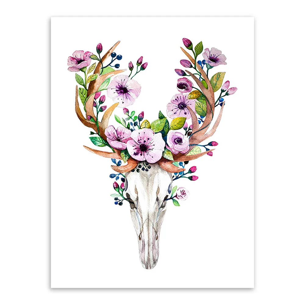 Современная винтажная картина в стиле ретро с изображением животных головы