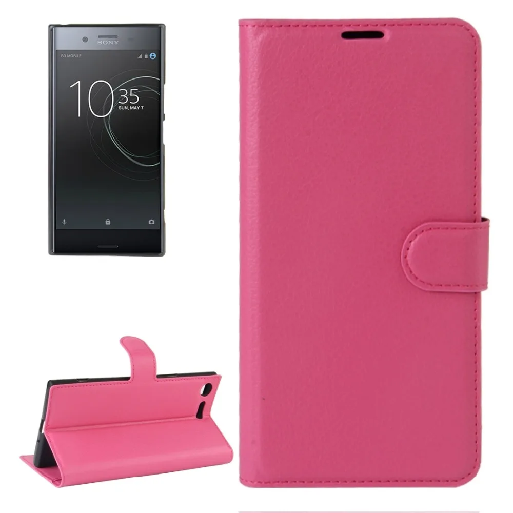 Кожаный чехол книжка с текстурой личи для Sony Xperia XZ Premium|case for xperia|leather casecase |