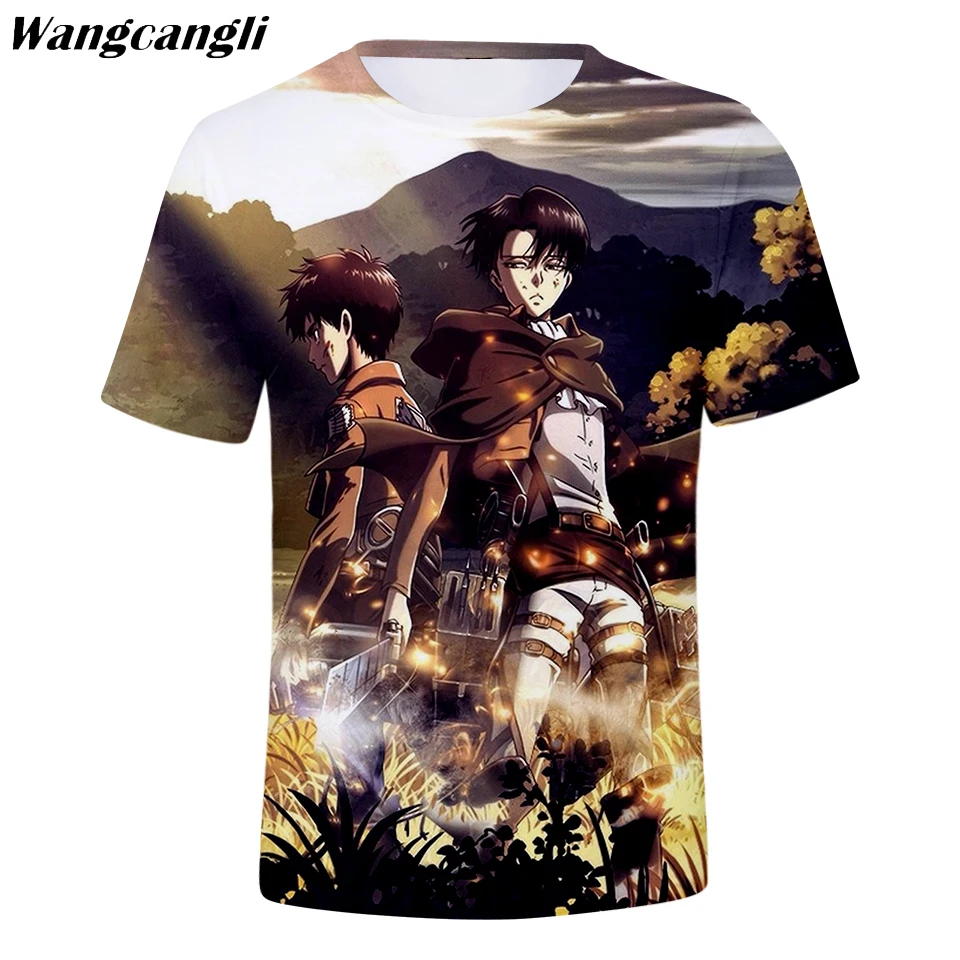 Wangcangli 3D атака на Титанов футболка повседневные топы с короткими рукавами для