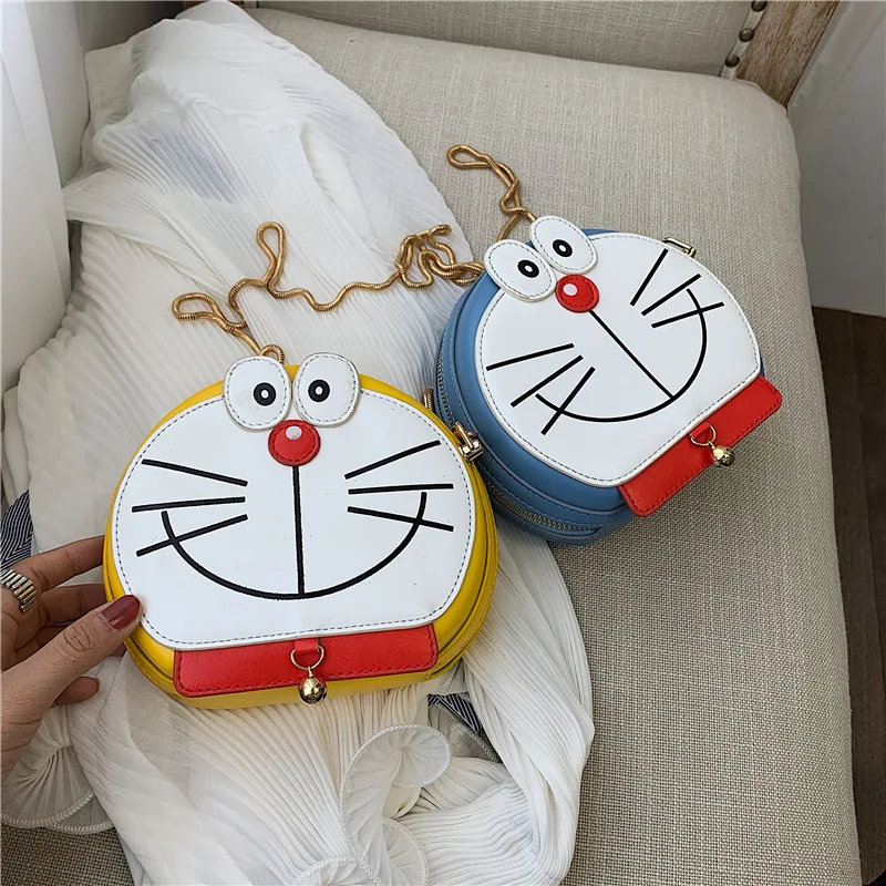 Милая мультяшная печать цепочка сумка Doraemon маленькая круглая 2019 модная новая