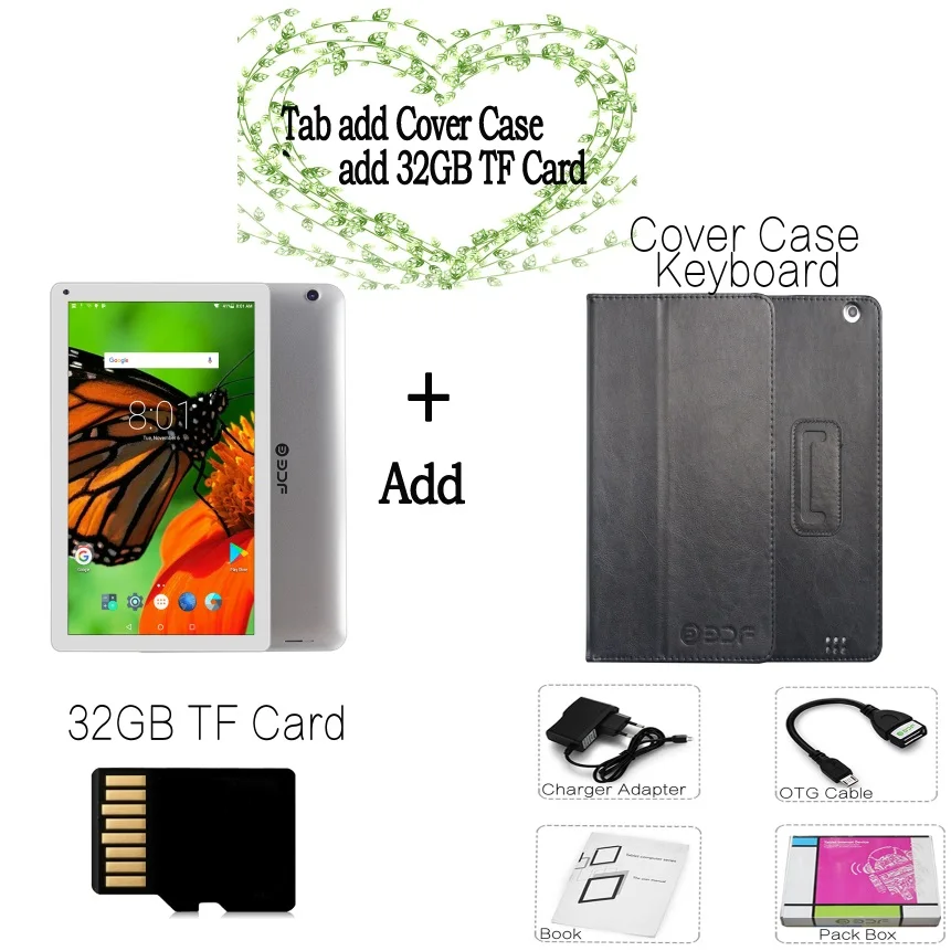 Tab Card Cover Case 10 дюймов Android 5,1 планшетный ПК четырехъядерный 1 Гб ram+ 32 Гб rom WiFi версия планшета ПК 2 Мп с высокими камерами - Комплект: Tab Card Cover Case