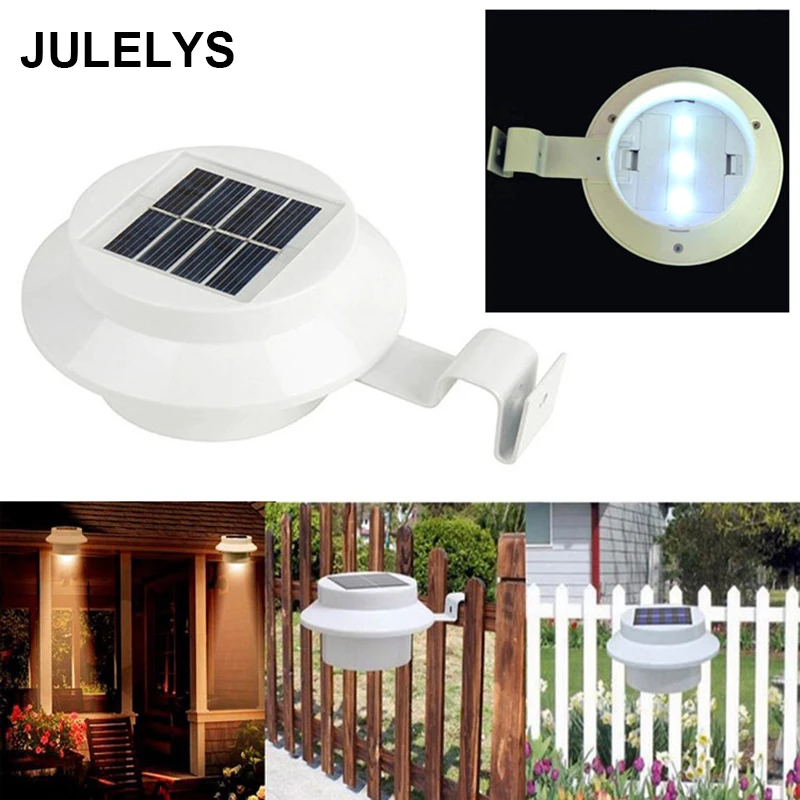 JULELYS Водонепроницаемый светодиодный настенный светильник на солнечных батареях Открытый садовый свет желоба домашний Путь Двор Забор огни на солнечных батареях современное освещение