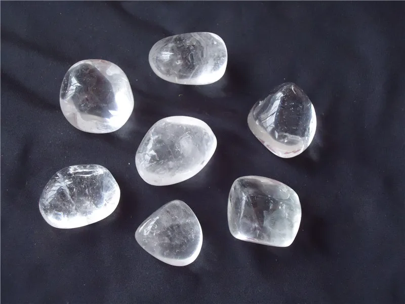 7 натуральных камней прозрачный кварц большие опущенные камни чакра