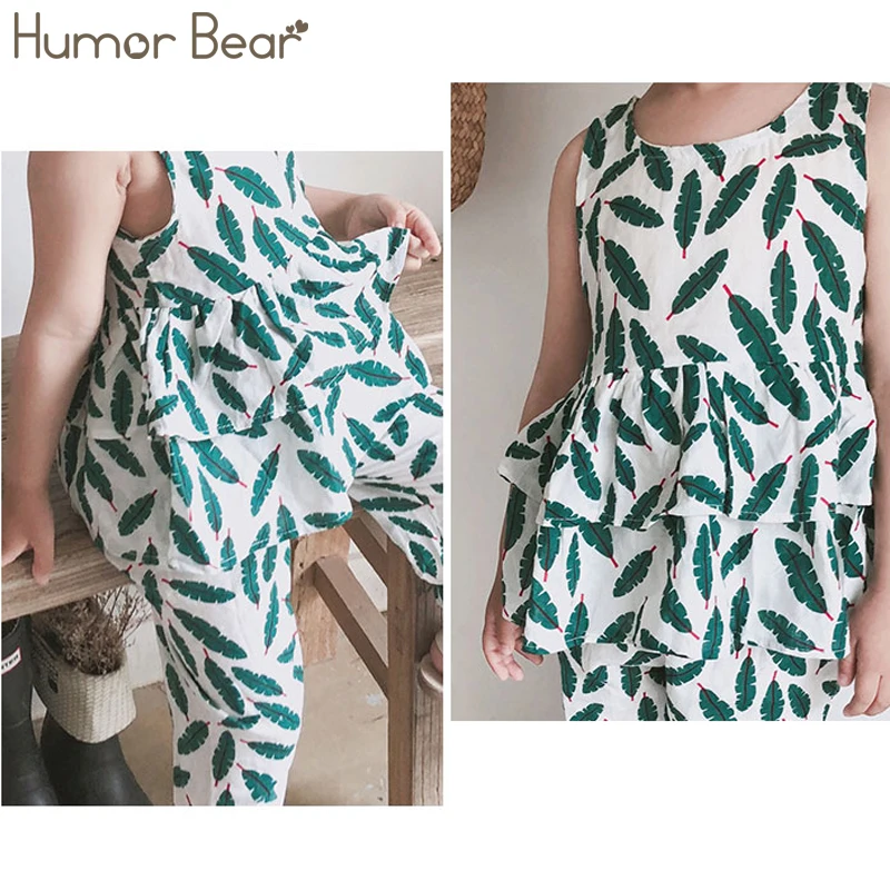 Humor Bear/Коллекция года; модные комплекты для девочек; Новая модная детская одежда; комплекты для маленьких девочек с рисунком листьев; Одежда для девочек; детская одежда