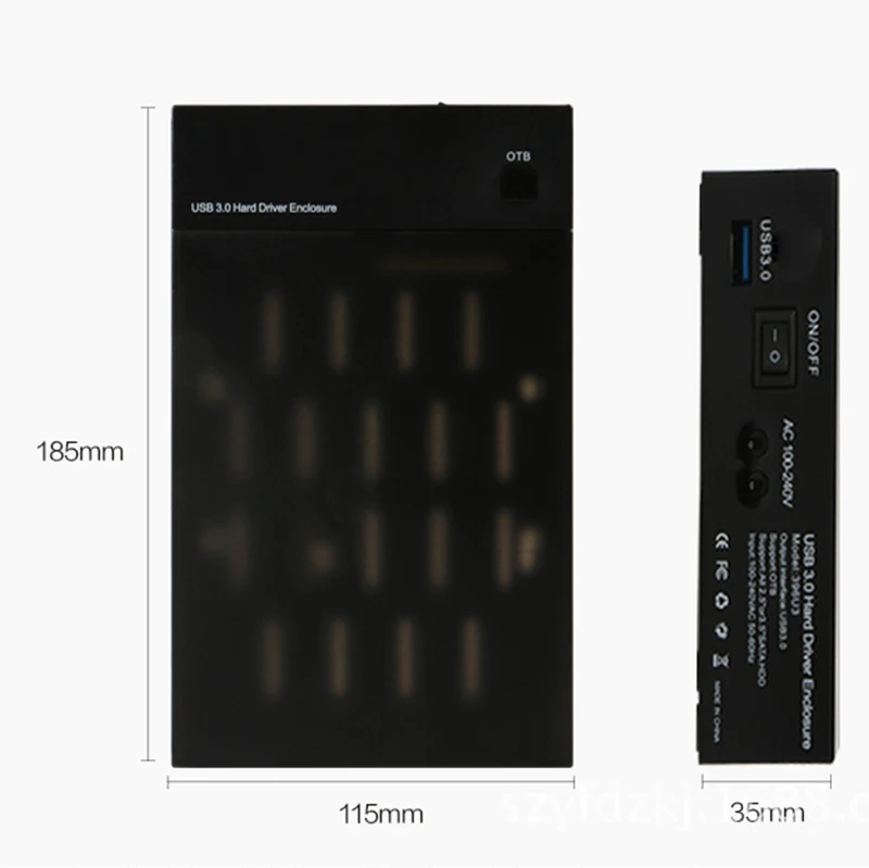 Чехол для внешнего жесткого диска 3,5 дюйма USB 3,0 на SATA III с поддержкой 2," и 3,5" SATA HDD SSD встроенный переходник