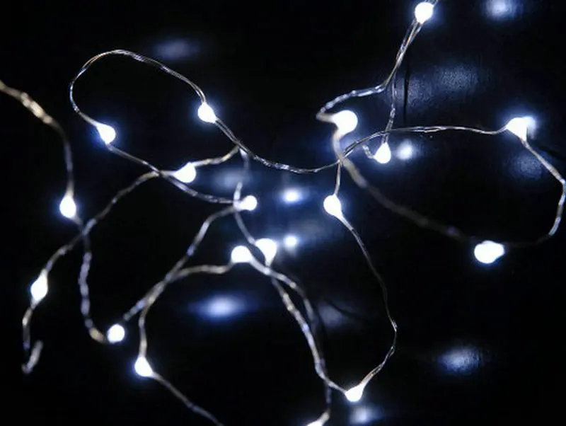 2m 20LED cell Operated Submersible floral Led tea light cooper wire moon flexible String lamp Xmas Christmas Wedding-White | Лампы и