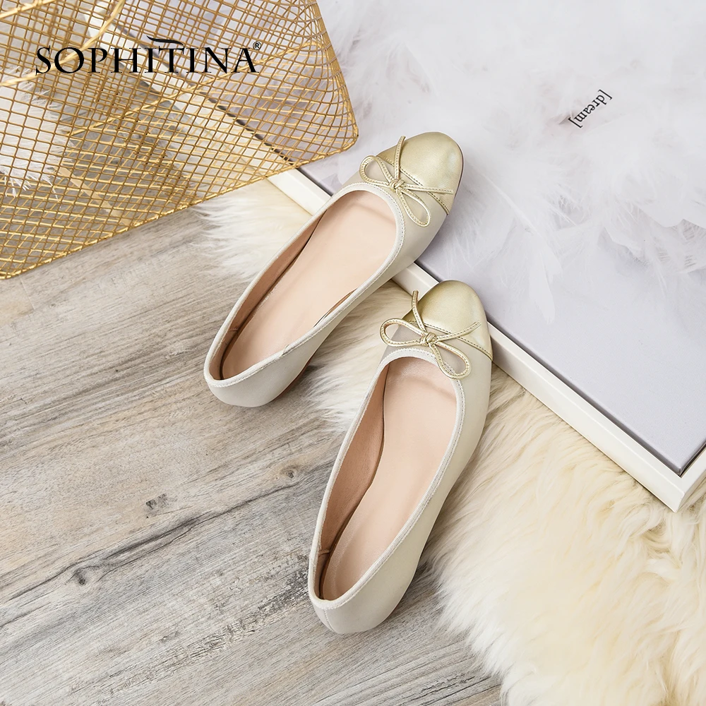 SOPHITINA/новые модные туфли из натуральной кожи на плоской подошве Повседневная