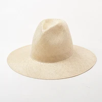 elegant sisal straw hat solid summer beach jazz cap wide brim sun hat for women men fedora derby millinery craft hat base