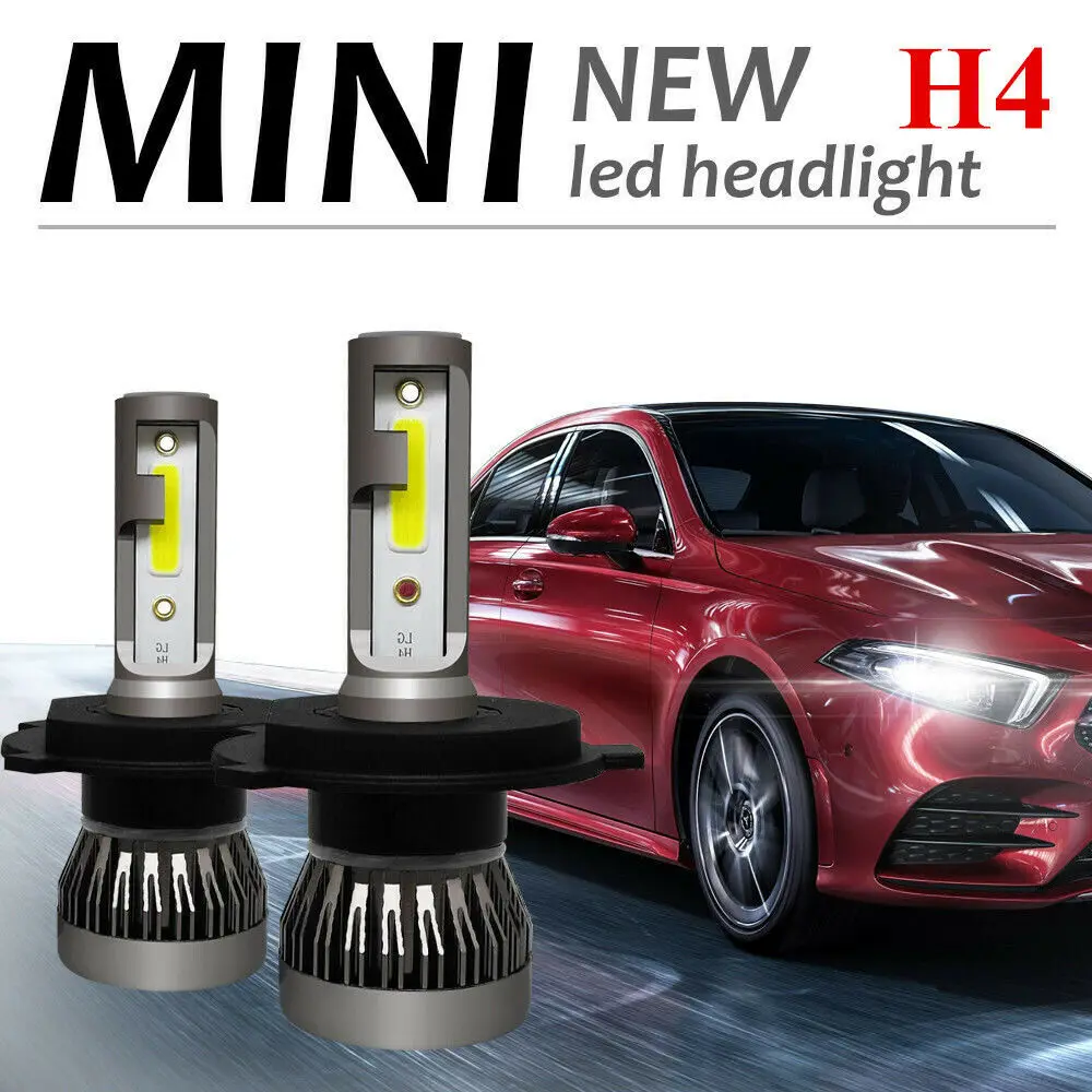 36 Вт H4 Мини светодиодный фар для Авто 12V 24V IP68 воды доказательство 6000k 6000LM штекер