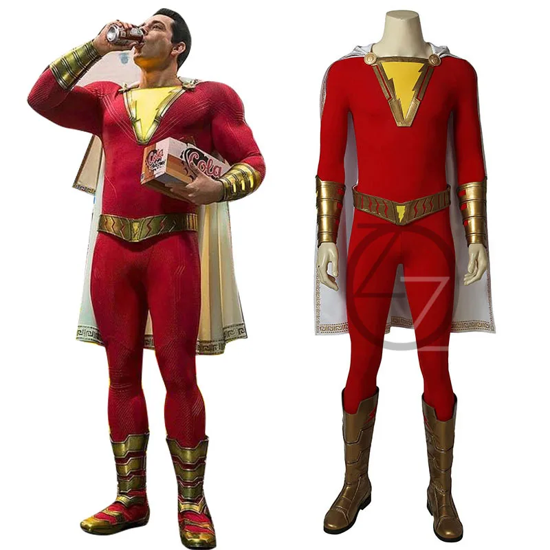 Shazam косплей костюм капитана Билли бэтсона комбинезоны костюмы супергероя
