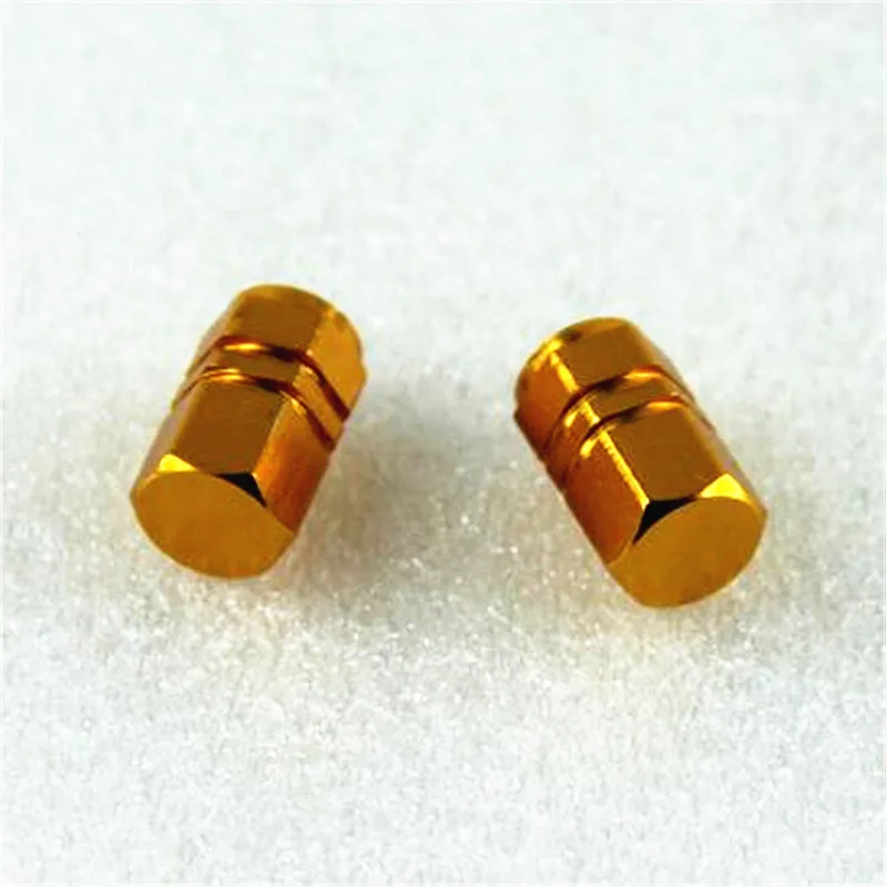 2Pcs Gold Горячий цвет алюминиевый сплав клапанная крышка велосипедная Кепка велосипедная шина клапан утечки крышка газовая насадка 10 цветов Аксессуары для велосипеда - Цвет: 2Pcs Gold