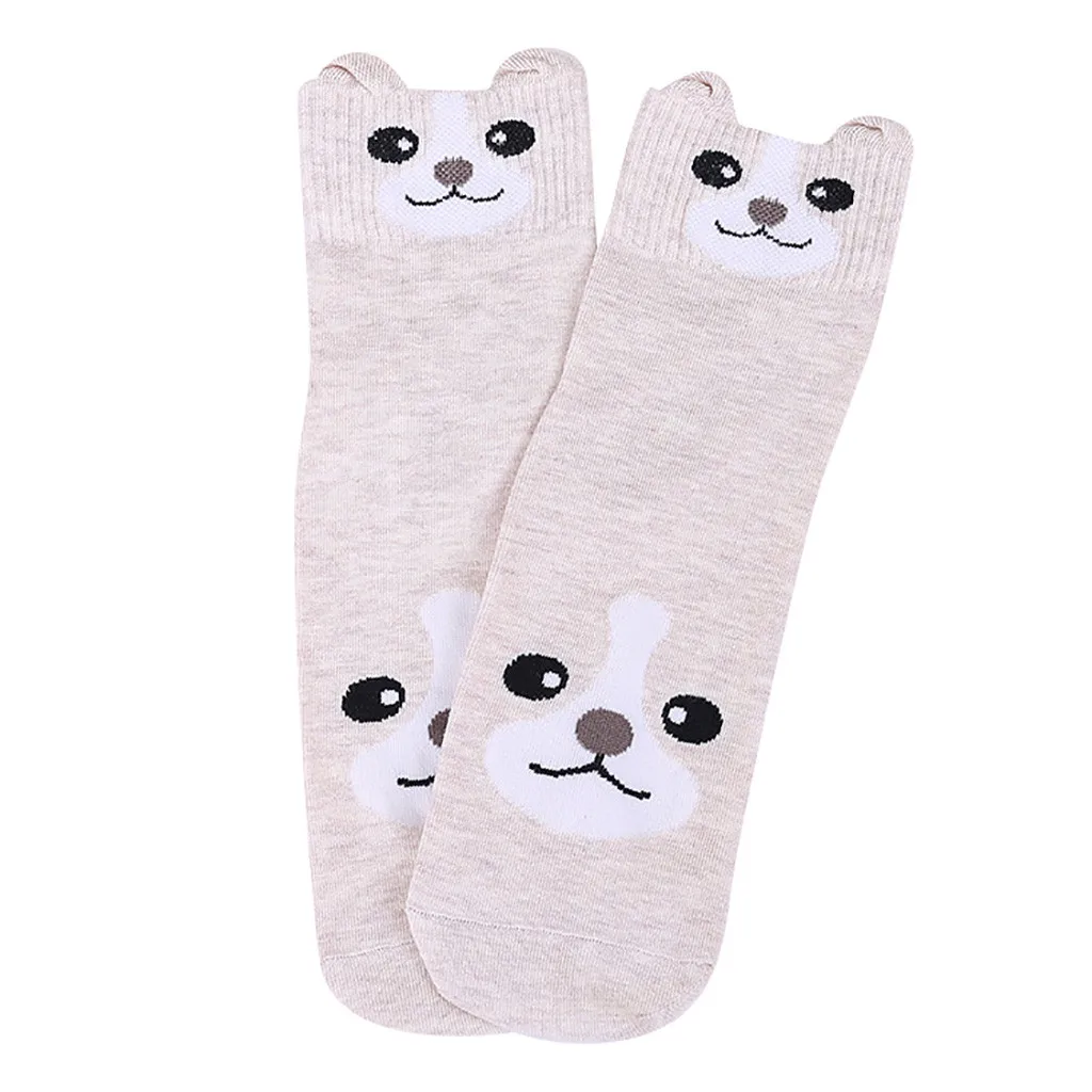 Для женщин носки молодой хлопковые животного кошка Арт анимационный персонаж