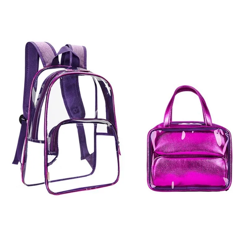 6 шт. Прозрачный женский рюкзак модные школьные сумки для девочек подростков