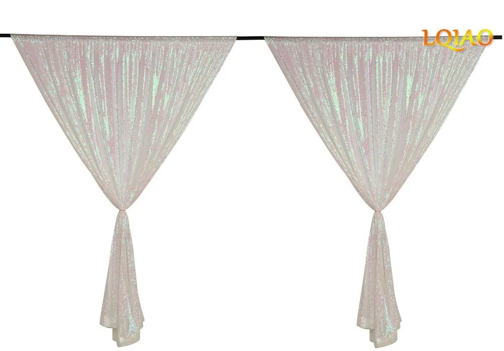 

Sequin Curtain Backdrop 2 Panels 4x7ft Sparkly Iridescent White Sequin Curtain Backdrop Background Christmas Wedding Decoration