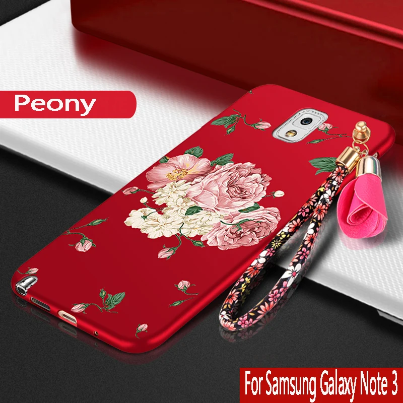 Чехол для Samsung Galaxy note 3 силиконовый роскошный чехол с рисунком пиона N9005 мягкий из