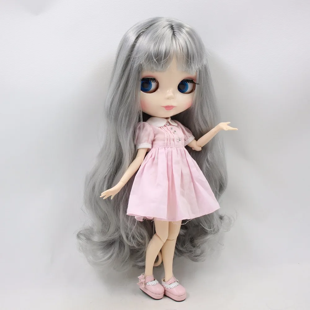 Фабрика blyth кукла седые волосы с челкой белая кожа сустава тела 1/6 30 см BL9084