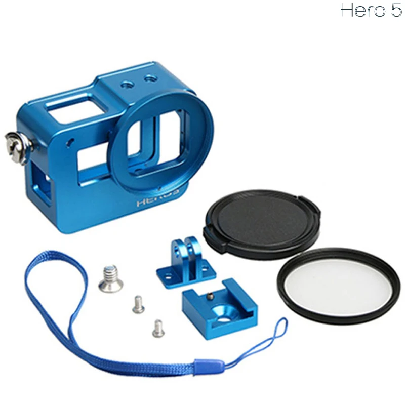 Сплав hero 5 клетка защитный корпус Чехол hero 5 металлическая рамка+ УФ-фильтр для GoPro Go Pro hero 5 hero 5 hero 6 Черная Камера