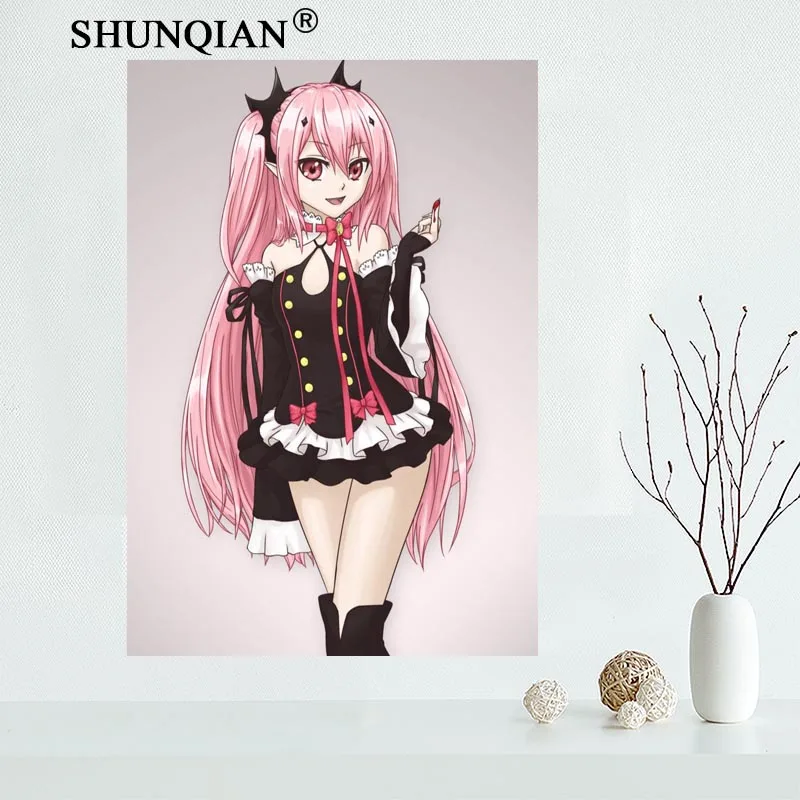 Owari no seraph hiiragi shinoa Холст Тканевый плакат для домашнего декора живопись искусство