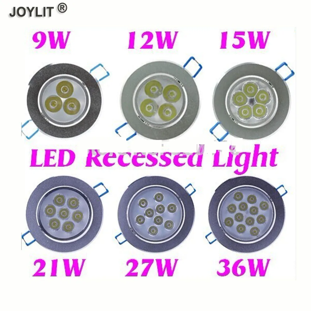 

9W 12W 15W 21W 27W 36W Cold Warm White LED Recessed Cabinet Ceiling Downlight Light AC100-245V For Home Lighting Decoration
