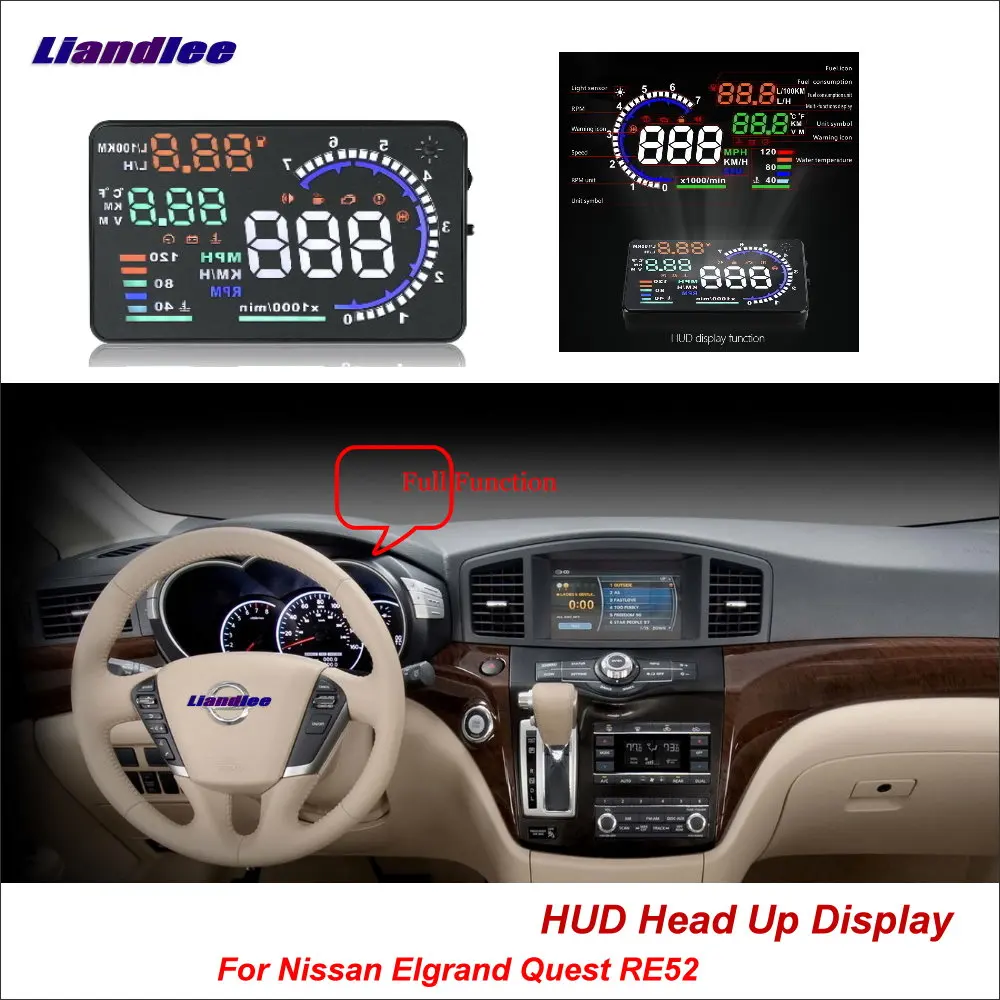 Проектор автомобильный Liandlee HUD для Nissan Elgrand Quest RE52 2010 2018|Проекционный дисплей| |