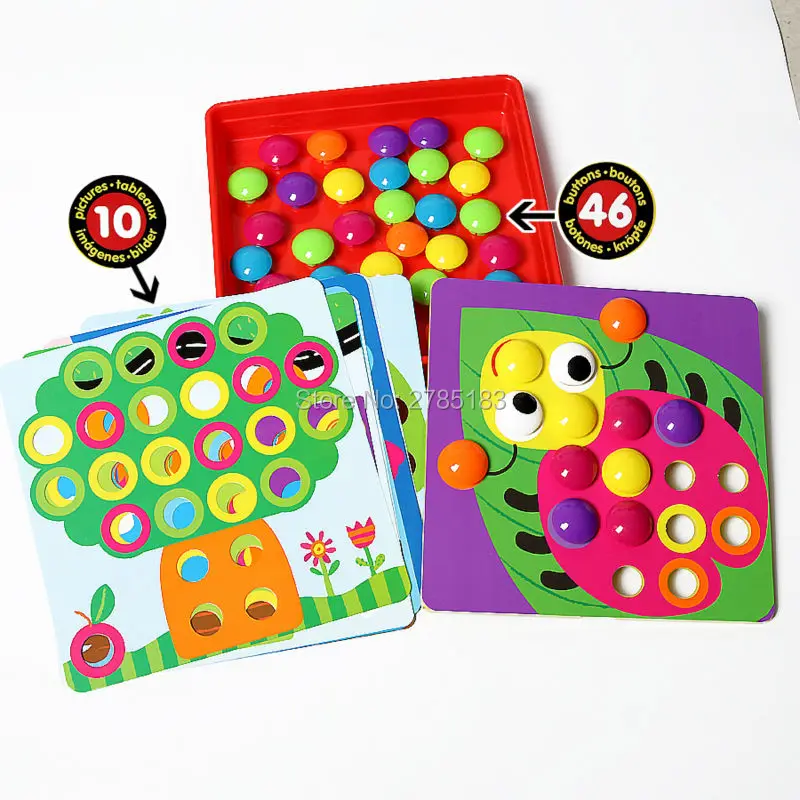 Мозаика-пазл сделай сам пазл для раннего развития ногтей в виде грибов пазлы