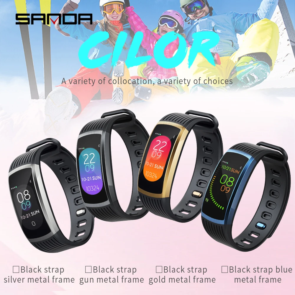 Sanda женские спортивные Смарт часы мужские Bluetooth фитнес с трекером кровяное