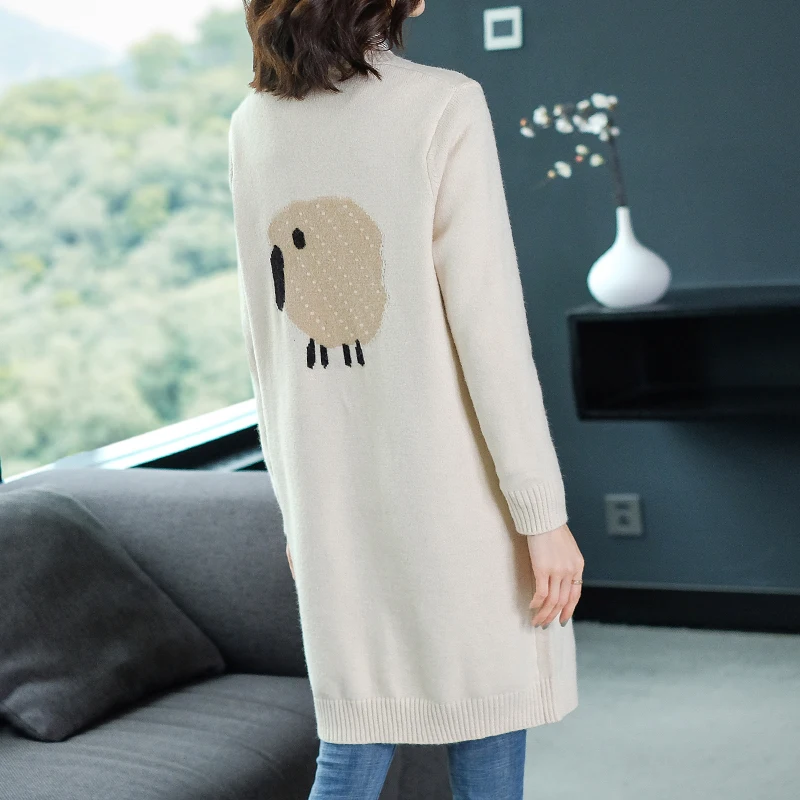 Brand Cardigan Outerware 2019 Spring Fall Women Knit New Hit Color Jacquard Fashion Pocket Sweater Cardigans |