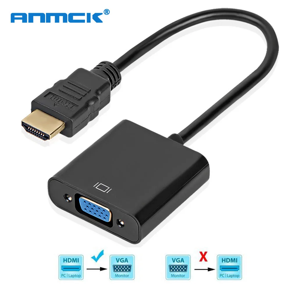 Высококачественный адаптер hdmi vga штекер в конвертер с разъемом Кабель 1080P