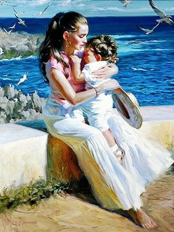 Новая Алмазная картина ручная роспись для матери и ребенка мозаика 5D алмазная