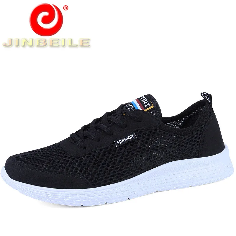 JINBEILE Ultra-light Summer Men Running Shoes Women Breathe Mesh Sneakers Outdoor Sports Big Size Couple | Спорт и развлечения